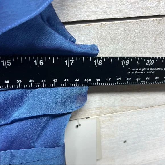 Adrianna Papell Dress Womens 8P Blue Tiered Layered Sleeveless V Neck Cocktail - Picture 12 of 13